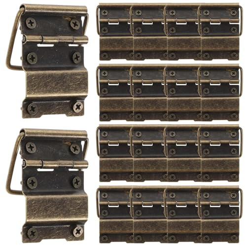 Kleiner Scharniere für Holzkisten, 30 Stück, Eisen, mit Schrauben | Schmuckkästchen und Schubladen, Praktische Kleiner Größe, Hochhart, Retro und Schick