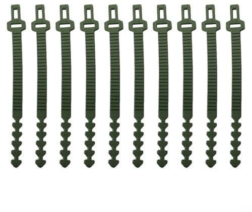 YJDOORPLAY Lot de 10 attaches de jardin pour support de plantes, sangles réglables en caoutchouc souple, 24 cm de longueur, pour arbustes, rosiers, arbres