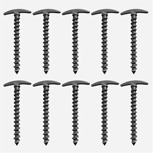 10Pcs/lot Outdoor Camping Tent Pegs Ground Nails Screw Anchor Stakes Pegs Hiking Tent Stakes Garden Ground Nail Pins Accessories(Black)