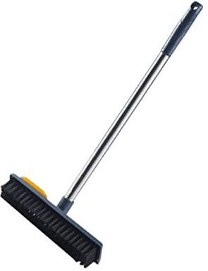 SKISUNO Long Handle Floor Scrub Brush Pet Hair Remover Grout Cleaner Telescopic Deck Brush for Easy Cleaning