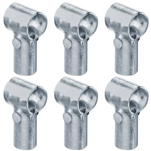 OTTFF 6 Pack End Rail Clamp, 2 (1 7/8 OD) x 1 3/8 T Panel Top Pipe Connector, Chain Link Fence Fitting, 1/8 Thick