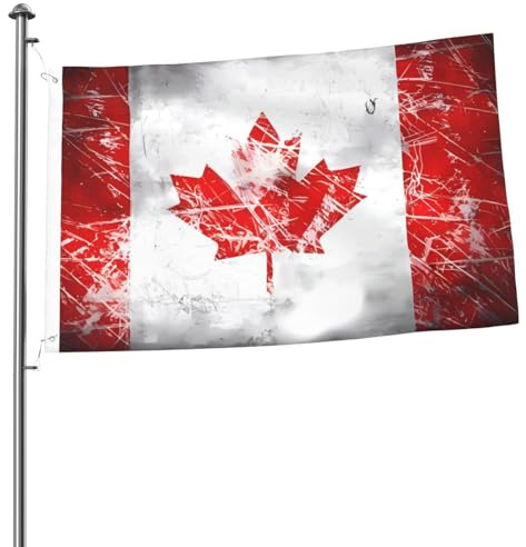 Bandiera del Canada retrò 2x3 double face - Striscione resistente e decorativo per esterni, ideale per giardino, camera da letto e decorazione per feste