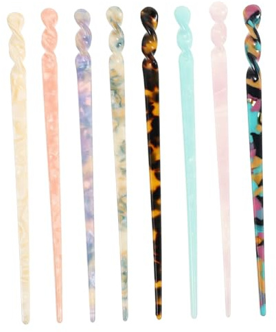 SMASOLO 8pcs Fashion Hair Curler Hair Bun Hairpin Chopsticks for Women Girls Chignon