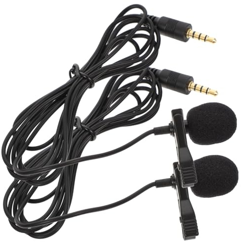 Abaodam Micrófono de Solapa Clip 3, 5mm Ctia, 2 Piezas para Portátil