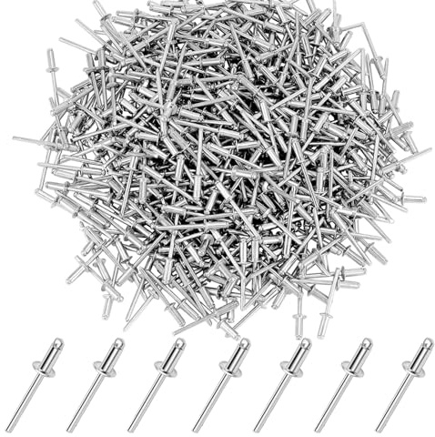Zynthor 200Pcs Aluminum Blind Rivets, 4.8 x 16mm Pop Rivets Assortment, Aluminum Grip and Steel Mandrel, for Metal, Marine Boat, Automotive, Railway, and Duct Work