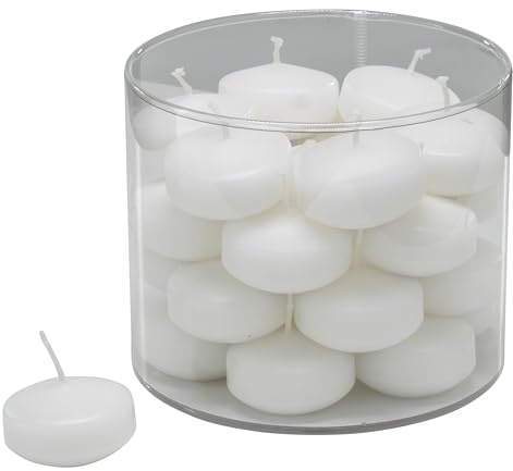 Stimmungsvolle Schwimmkerzen Deko Set - 28er - Gartenparty/Sommerparty, Hochzeit/Hochzeitstage (Weiß, ⌀ 5 cm - 28 Stück)