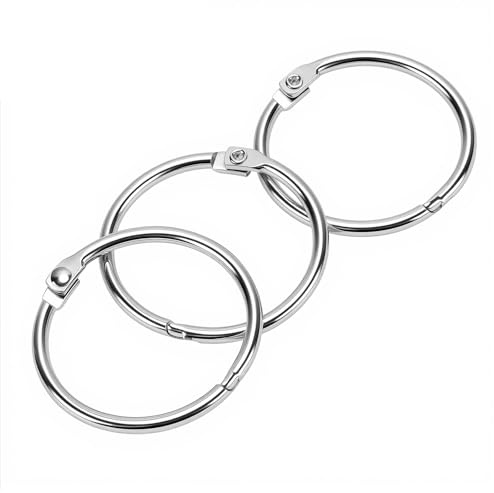 FUNSUEI 150 Pcs Binder Rings 2.5cm - Loose Leaf Metal Book Rings | 1 Inch Inner Diameter for Office Organization, Flash Cards, Papers, Keychains