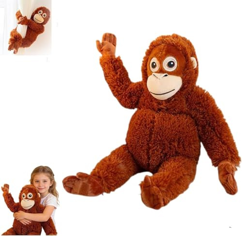 eleqwywdyq Punch Monkey Plüschtier, 66cm Großes Orang Utan Kuscheltier，Klammeraffe Plüschtier für Kinder, Weiches AFFE Kuscheltier als Geschenk, Ideal für Tierliebhaber