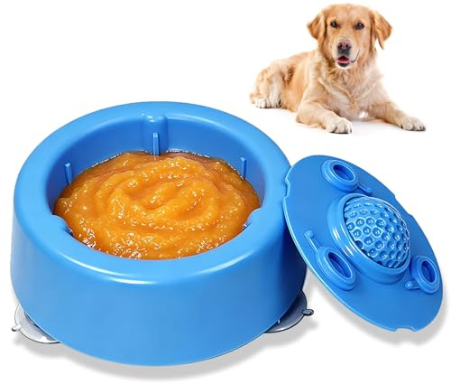 Nesirooh Gamelle à Lécher pour Chien avec Boules Roulantes, Gamelle d'Alimentation Lente pour Friandises Liquides, Anti-Dérapante, Jouet Anti-Avalement pour Chiens Petits, Moyens et Grands