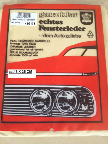 42G175 KFZ AUTO FENSTERLEDER FENSTERTUCH LEDERTUCH CA.48X35 CM 100% CHAMOISLEDER