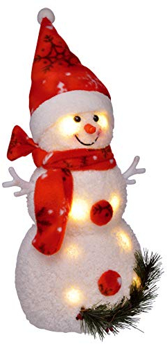 Haushalt International Dekorativer Schneemann - beleuchtet mit 8 LED, Höhe: ca. 42 cm, Batteriebetrieb