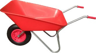 WHEELBARROW 85 LITRE RED PLASTIC PAN MADE IN UK
