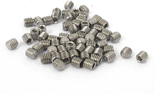 sourcing map 50 Stück M3x3mm Edelstahl Innensechskant Satz Madenschrauben