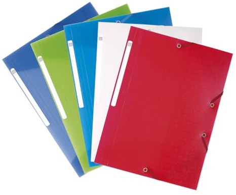 Exacompta 55879E Einschlagmappe Chromaline. Aus transluzentem Kunststoff DIN A4 mit 2 Gummizügen und 3 Klappen 1 Stück Zufallsfarbe Sammelmappe Dokumentenmappe ideal für Büro und Schule