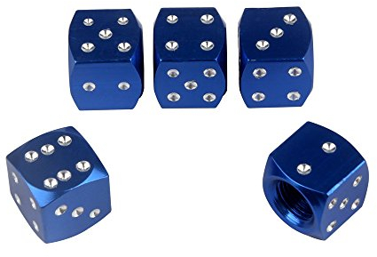 SENZEAL 5x Dados Tapa de la válvula del neuamático de la motocicleta de la aleación de aluminio Azul