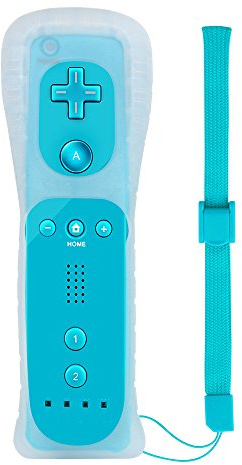 Cosaux FM02 Télécommande Wii avec étui en silicone et dragonne Bleu