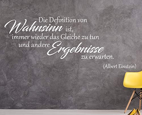 tjapalo® a53 Wandtattoo Büro sprüche zitate Wandtatoo Motivationssprüche Motivation Albert Einstein Wandspruch Spruch Wandtattoo Sprüche Zitate, Farbe: hellgrün, Größe: B140xH58cm