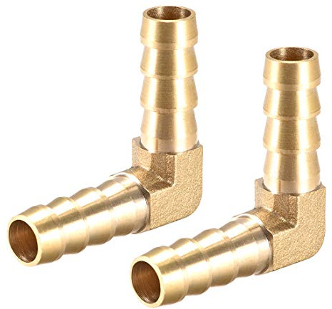 sourcing map 2pcs Conector Manguera de Lengüeta de Latón 10mm Codo