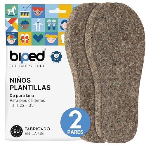 biped 2 Paar Kinder Filz Einlegesohlen aus reiner Wolle z2755 (24-25)