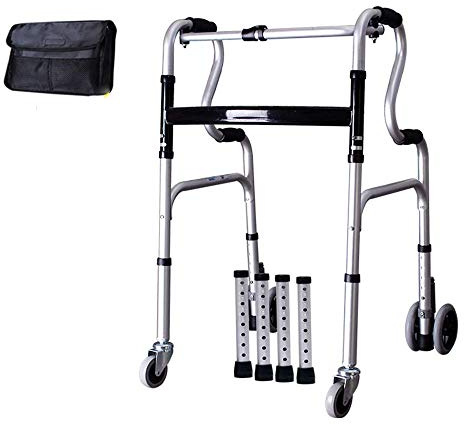 WANWEN Andador, Andador Andador Andadores Plegables Livianos, con Ruedas Marco de Aluminio para Personas Mayores Altura Ajustable es de 19.6-36.8 Little Surprise
