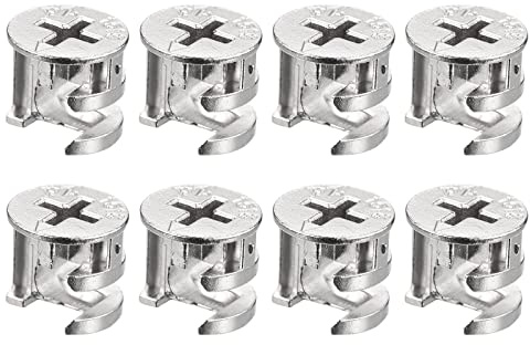 sourcing map Cam Lock Nut for Furniture, 8pcs 15x13.5mm Joint Connector Locking Nuts Furniture Connecting Cam Fittings
