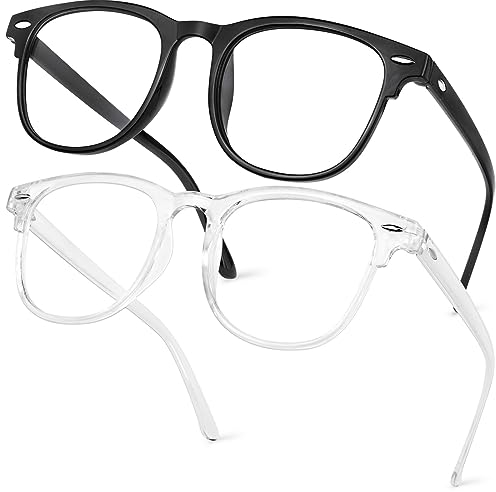 Aomig Blue Light Blocking Glasses 2PC Blaulichtfilter Brille Computerbrille Gaming Superleichte Anti Blaulicht PC Gaming Brillen Modebrille Bildschirmbrille Unisex Blaulichtblockierende(Schwarz/Weiss)