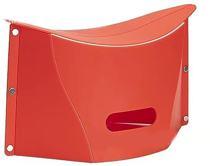 Sempoda Karten-Klapphocker, Tragbarer Tragekorb, Niedriger Kunststoffhocker für Outdoor-Camping, Angeln, Wandern, Gartenarbeit und Strand, Badezimmer, Garten, Rot