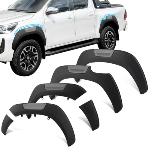 JHCHAN Kotflügelverbreiterung für Toyota Hilux 2016-2026, alle Kabinen, 5.5 Radlaufverbreiterung Fender Flares ABS Matt Schwarz, Schutzleisten gegen Steinschlag, passend für Duty Comfort Executive