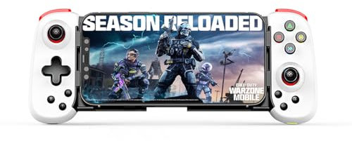 Megadream Wireless Controller for iPhone/Android, MFi Bluetooth Mobile Game Gamepad for iOS/Switch/Lite/PC/PS/Cloud Gaming Stretchable Joystick for iPhone 15 14 13/Plus/Pro/Max, Direct Play (white)