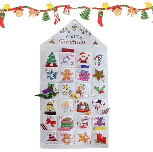 Julkalender, adventskalender med fickor, tom adventskalender, fyllbar adventskalender, återanvändbar adventskalender, tyg julkalender, jul nedräkningskalender, jul kalender, jul nedräkningskalender