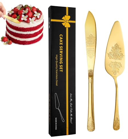 Utensili per tagliare torte in acciaio inossidabile, set di tagliapasta in acciaio inossidabile | Taglierina per torte nuziali decorativa e spatola per torte - Set di taglio per torte durad