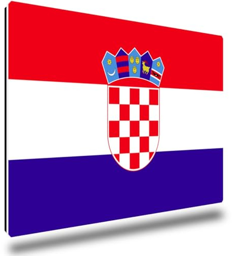 TRIOSK Kühlschrankmagnete Länderflaggen Magnet Flagge Kroatien Reise Souvenir Geschenk für Reiseliebhaber Weltenbummler Kühlschrank stark eckig groß 85x55 mm