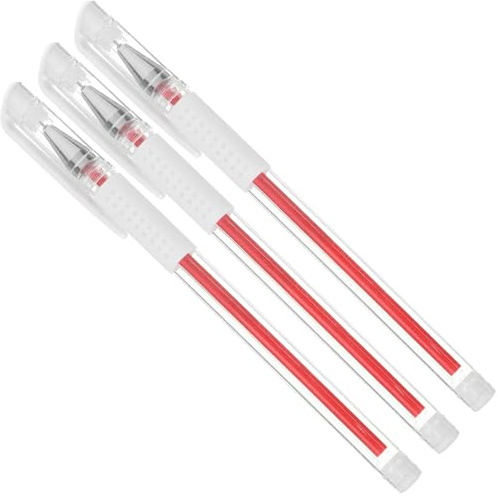FIXOSHEE Augenbrauenpositionierungsstift 3 Stück Rot Microblading Stift mit Wasserfester Tinte Feine Linienzeichnung für Permanent Make Up und Chirurgische Markierung