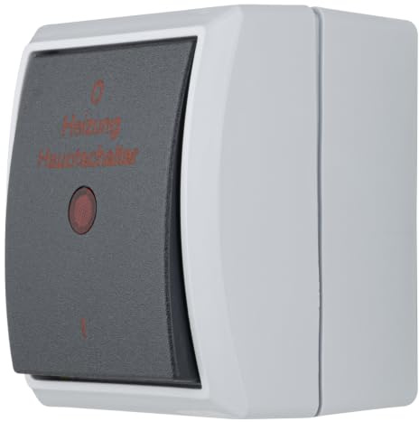 REV AquaForm Heizungsschalter Feuchtraum IP44, zweipolig, Aufputz, grau