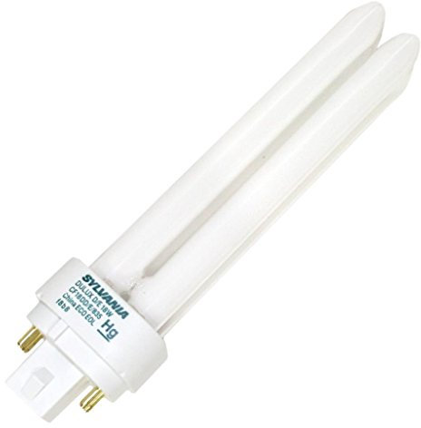 Sylvania Commercial Sylvania DULUX 18W T4X2 4-Pin Compact Fluorescent Lamp, G24Q-2 Base, Dimmable, 1 Pack, 18 W