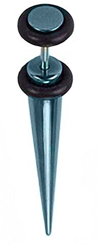 Piercingfaktor Ohrring Ohrstecker Fake Piercing Ohrpiercing Dehstab Dehnungstab Expander Ohr Taper Piercingstecker mit Spike Hellblau