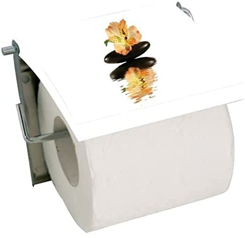 MSV Porte Rouleau Papier WC Mural MDF & INOX Manilla Blanc