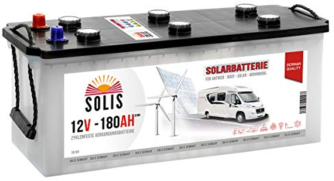 Solis Solarbatterie 180AH 12V Antriebs Versorgungs Boots Wohnmobil Solar Caravan Batterie