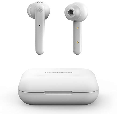 Urbanista Paris True Wireless Kopfhörer 20H, Bluetooth 5.0, Geräuschdämpfende Kopfhörer mit Touchsteuerung + eingebautem Mikrofon, kompatibel mit Android und iOS - Weiß