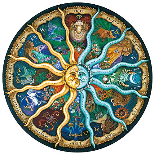 FALUCKYY Rundes 1000 Puzzle DIY Constellation Circular Puzzles Schwieriges großes Puzzle Pädagogisches Stressabbau-Spielzeug für Erwachsene Kinder Kinder (12 Constellations)