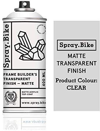 Spray.Bike Transparent Matt Varnish - Clear Bicycle Spray Paint Sealent - Acrylic Top Coat 400ml Can