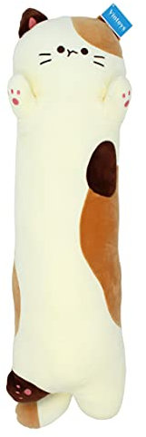 Vintoys Sleeping Cat Long Hugging Pillow Stuffed Animals Plush Soft Toy Milky White 26