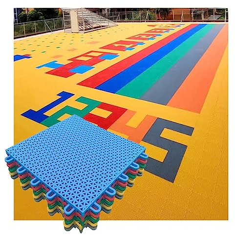 Tapis Caillebotis en Caoutchouc Carreaux de sol modulaires à emboîtement for jardin d'enfants, tapis de sol antidérapants imperméables/résistants à la chaleur/faciles à installer, tapis de sol de spor