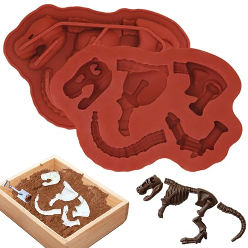 Dinosaur Chocolate Moulds Silicone, Dinosaur Bones Nonstick Food Grade Silicone Moulds, Funny Molds DIY Baking Tool for Chocolate, Candy, Gummy Halloween Christmas Party(1 Piece)
