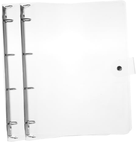 SHINEOFI Carpeta De 2 Uds Carcasa De Hojas Sueltas De 4 Anillas Bolsa Para Documentos A4 Cubierta De Cuaderno Recargable Carpetas De Documentos Transparentes Carcasa De Cuaderno De