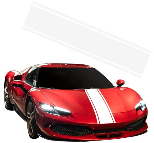 Huva rand klistermärke auto kropp sidodekal, vinyl racing kritstreck dekoration för bil, sport ränder klistermärken vit