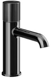 Gessi Habito Miscelatore monopulsante per lavabo, con beccuccio, senza scarico, beccuccio 131 mm, RIGATO, 70502, colore: metallo nero PVD
