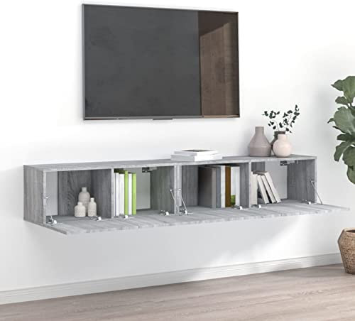 Gecheer Möbelset TV-ställ 2 st grå flerskikts trä sonoma, modernt TV-skåp, TV-bord, TV-skåp, TV-skåp, TV-skåp, TV-skåp, vardagsrumsskåp, P3120282