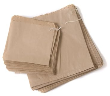 100 x Brown Strung Kraft Paper Food Bags Food use, Groceries, Sandwiches Fruit Bags etc | Trojan Packaging (100, 19x21)