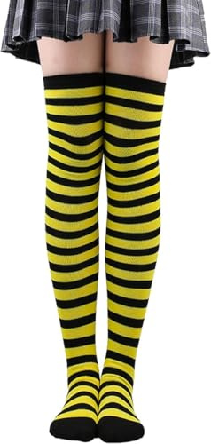 Medias Rayas Calcetines Rayas Medias De Bruja Leotardos Niña a Rayas Disfraz De Abeja Mujer Medias Elfo Niña